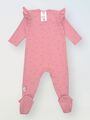 Комбинезон с рюшей по пройме и рюшей по лапкам, Сердечки на розовом