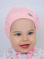 Розовый чепчик с рюшами для новорожденных девочек Bebo из нежного 100% хлопка